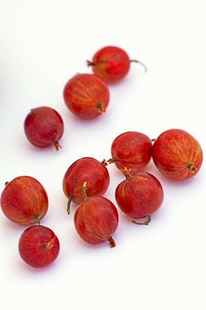 Juicy gooseberries on white backgroundの写真素材