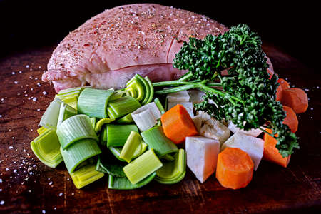 Traditional Bavarian food roasted porkの写真素材