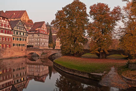 View of an old medieval town on a river in Germany