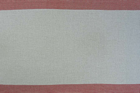 tablecloth, gray and red colored, country styleの写真素材