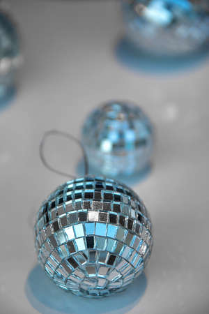 small  balls pasted with mirror mosaic stonesの写真素材