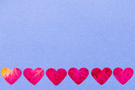 hearts on blue  backgroundの写真素材