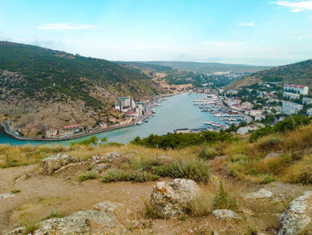 Balaklava Bay, morning in Crimeaの写真素材