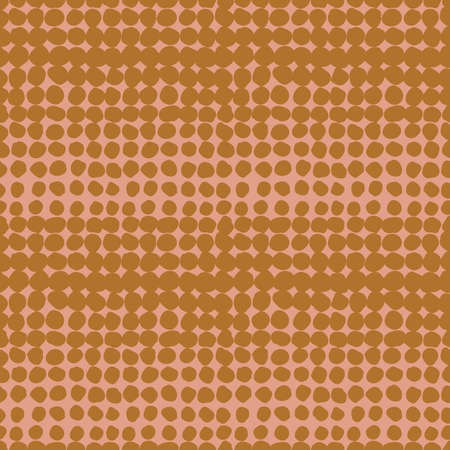 Abstract grunge bicolor irregular dotted horizontal halftone seamless vector pattern. Mustard dots...