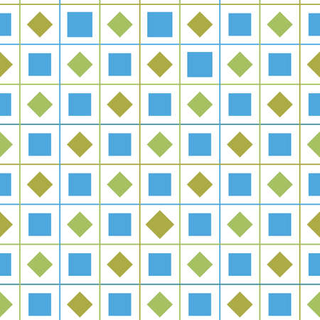 Abstract colorful seamless geometric check vector pattern background with diamond and square shapes for fabric, wallpaper, scrapbooking projects. Surface pattern design.のイラスト素材