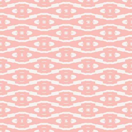 Pink ikat seamless vector ethnic pattern background for fabric, wallpaper, gift wrap, scrapbooking...