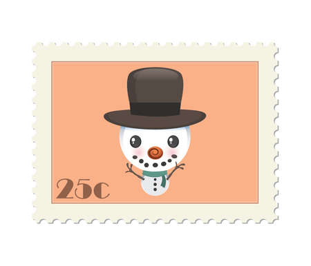 Cute snowman stamp