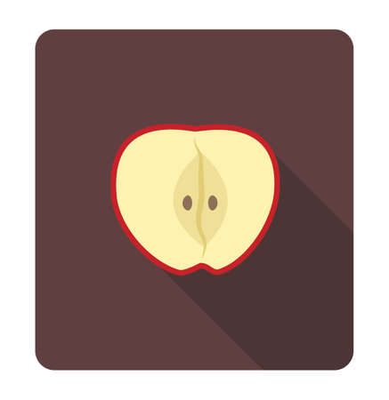 Half apple illustration on dark backgroundのイラスト素材