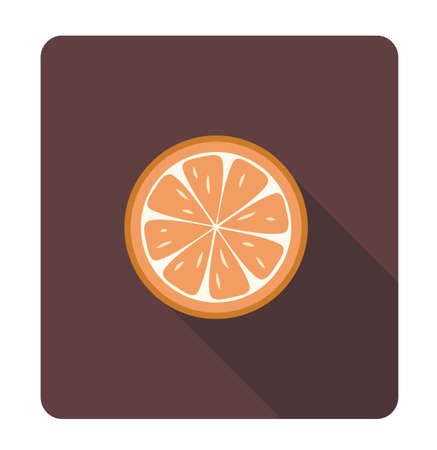 Half orange illustration on dark backgroundのイラスト素材