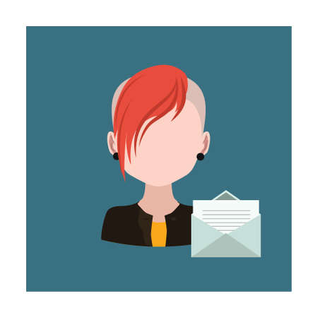 Avatar with communication method - Letterのイラスト素材