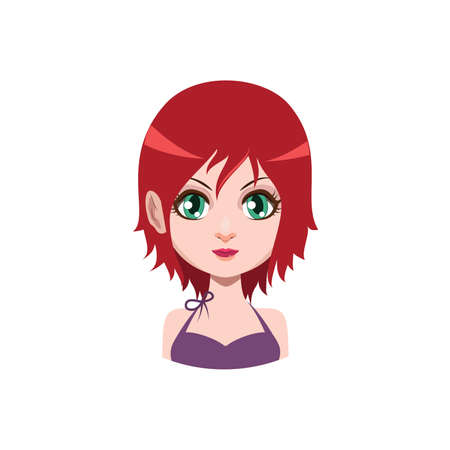 Casual woman with stylish hair -のイラスト素材