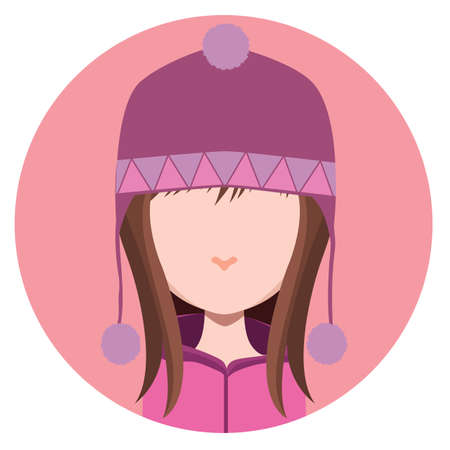 Girl with winter hat - flat avatar