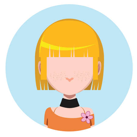 Casual girl - flat avatarのイラスト素材