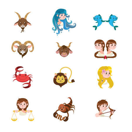 Zodiac iconsのイラスト素材