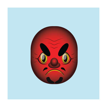 Japanese demon mask illustrationのイラスト素材