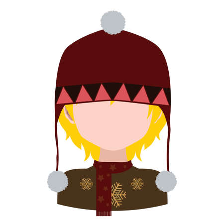 Male avatar with scarf and hatのイラスト素材
