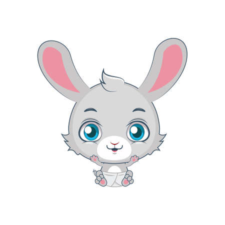 Cute baby rabbit illustrationのイラスト素材
