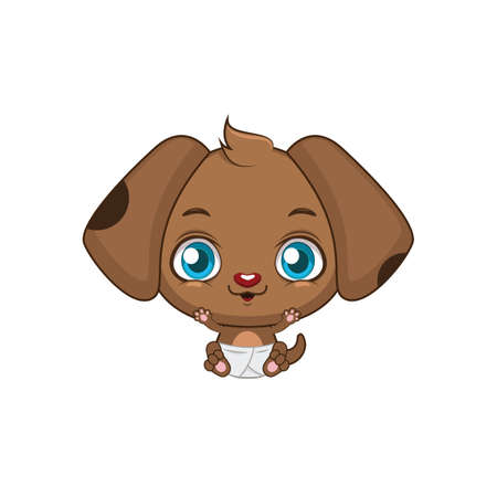 Cute baby dog illustrationのイラスト素材