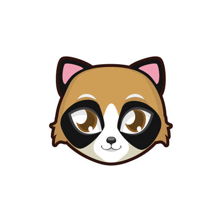Raccoon Dog ( Tanuki ) portrait illustrationのイラスト素材