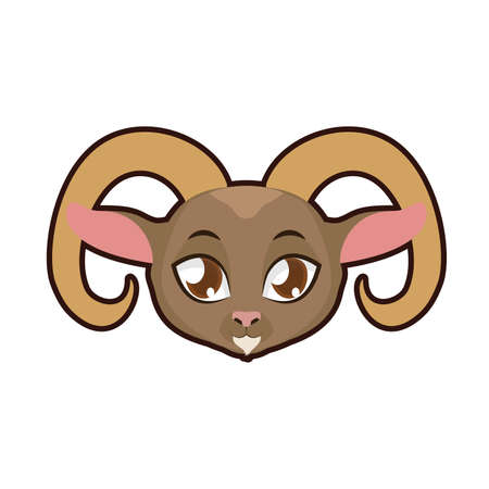 Urial portrait illustrationのイラスト素材