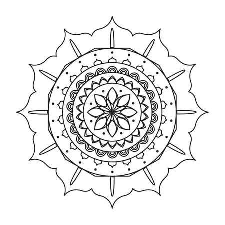 Lovely mandala for adult coloring booksのイラスト素材