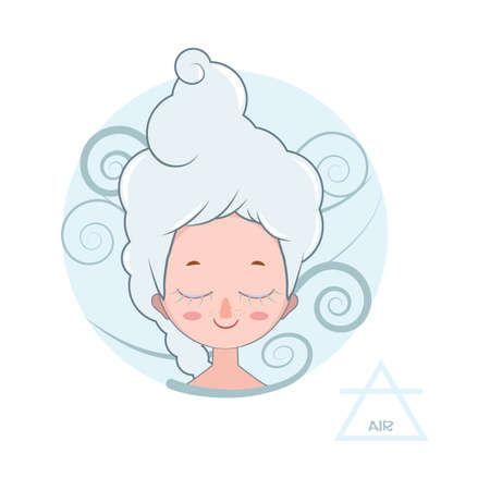 Illustration of a girl symbolizing air elementのイラスト素材