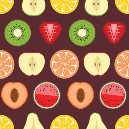 Fruit halves pattern backgroundのイラスト素材