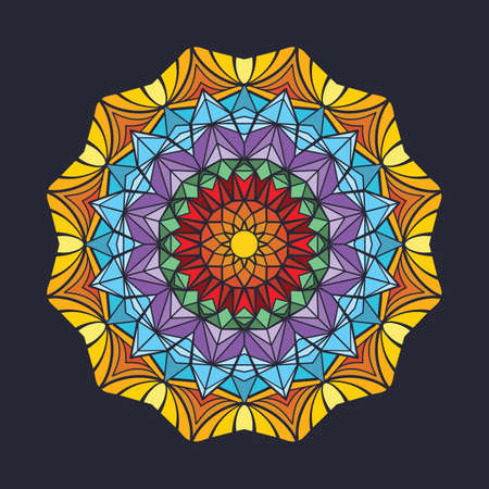 Colorful mandala for decorationのイラスト素材
