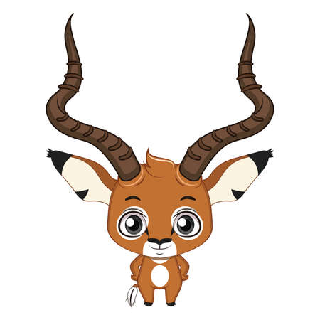 Cute stylized cartoon impala illustration ( for fun educational purposes, illustrations etc. )のイラスト素材