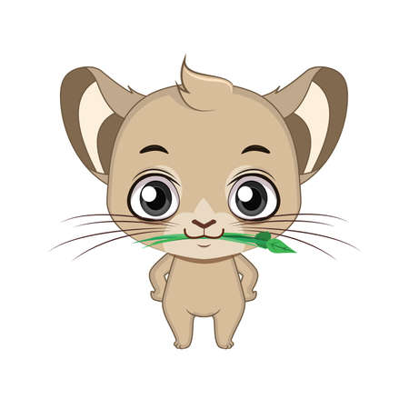 Cute stylized cartoon pika illustrationのイラスト素材