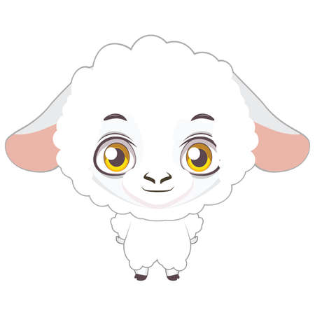 Cute stylized cartoon sheep illustration ( for fun educational purposes, illustrations etc. )のイラスト素材