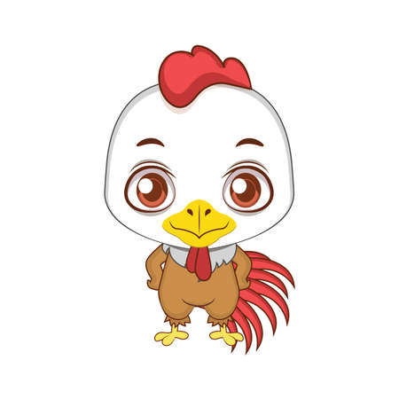 Cute stylized cartoon rooster illustration ( for fun educational purposes, illustrations etc. )のイラスト素材