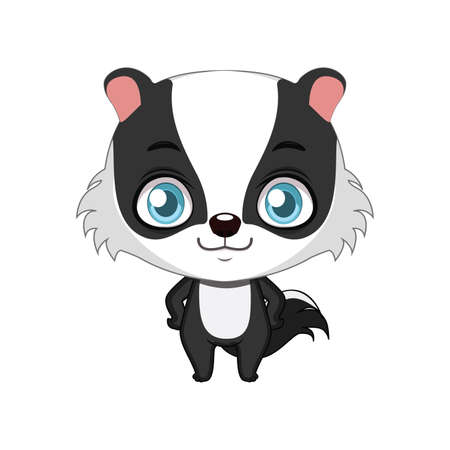 Cute stylized cartoon badger illustration ( for fun educational purposes, illustrations etc. )のイラスト素材