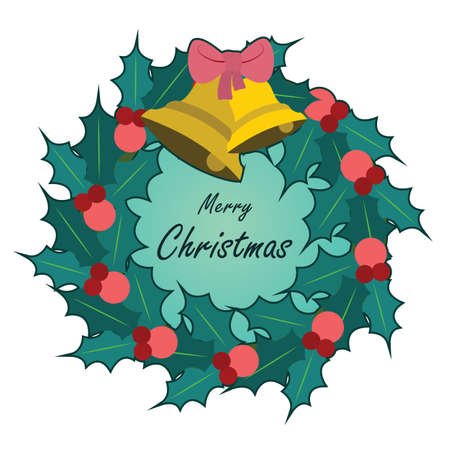 Christmas wreath greetingのイラスト素材