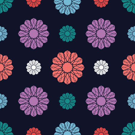 Flower motif seamless background