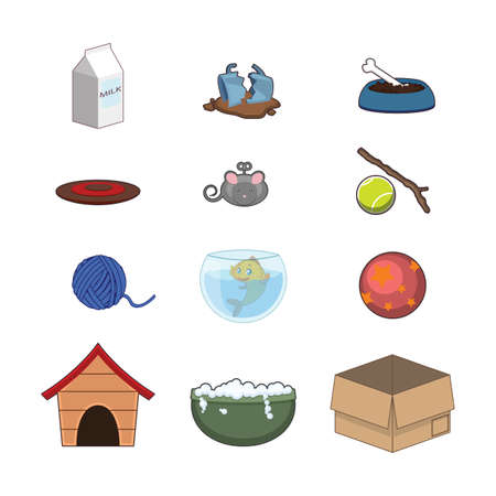 Collection of animal accessoriesのイラスト素材
