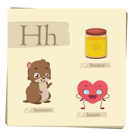 Colorful alphabet for kids - Letter Hのイラスト素材