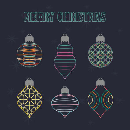 Wireframe Christmas ornament collectionのイラスト素材