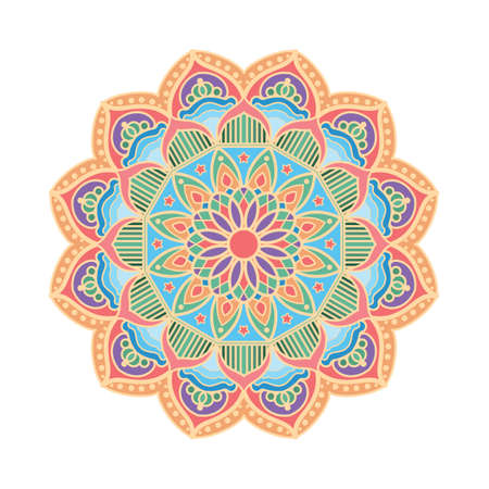 Beautiful mandala pattern design with pastel colorsのイラスト素材