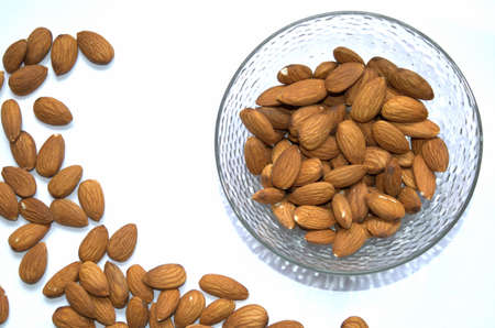 Nuts almonds ready to eat, shelled