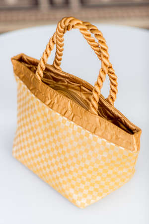 New colorful elegant handbag made of clothの写真素材