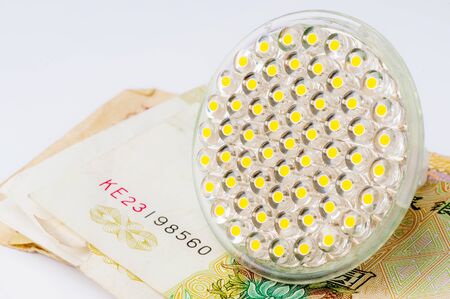 Close-up photo of a LED lamp. Bulb.