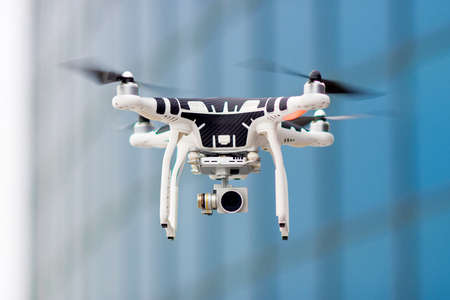 Hovering drone that takes pictures of city sights