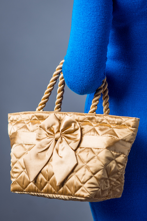 New colorful elegant handbag made of clothの写真素材