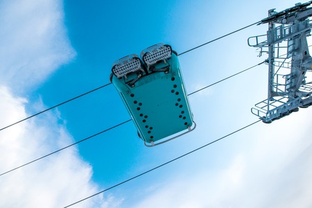 Funicular to the top of a resort in russiaの写真素材