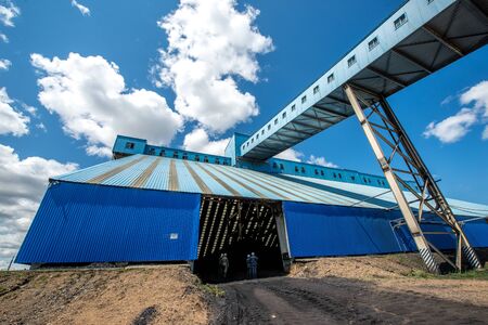 Big coal storage at a factory in Russia