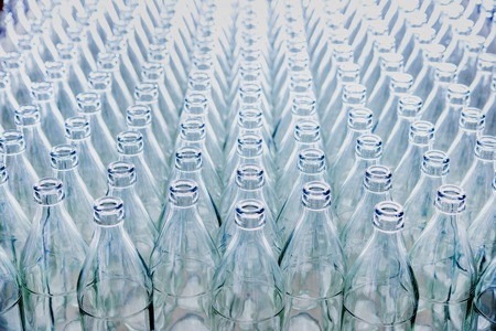 Lots of glass bottlesの写真素材