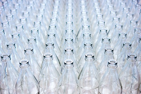 Lots of glass bottlesの写真素材