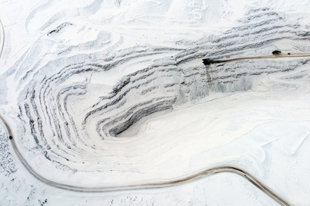 Gold mining in the winterの写真素材