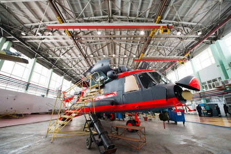 Making of russian helicopters on the aircraft factoryのeditorial素材